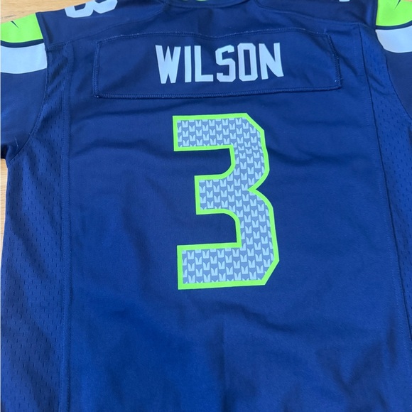 Navy Russell Wilson Seattle Seahawks Nike jersey Youth large NFL Seahawks - Picture 9 of 10